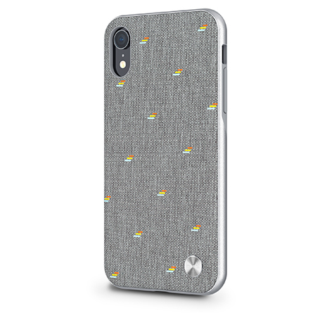 Custodia Vesta Slim di Moshi in tessuto per iPhone XR grigio