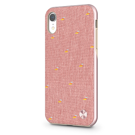 Custodia Vesta Slim di Moshi in tessuto per iPhone XR rosa
