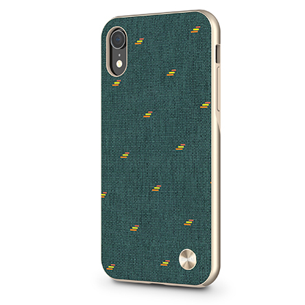 Custodia Vesta Slim di Moshi in tessuto per iPhone XR verde