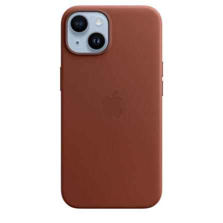 Custodia MagSafe in pelle per iPhone 14 terra d'ombra