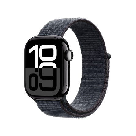 Apple Watch Series 10 GPS + Cellular 42mm in alluminio color Jet Black con cinturino Sport Loop inchiostro