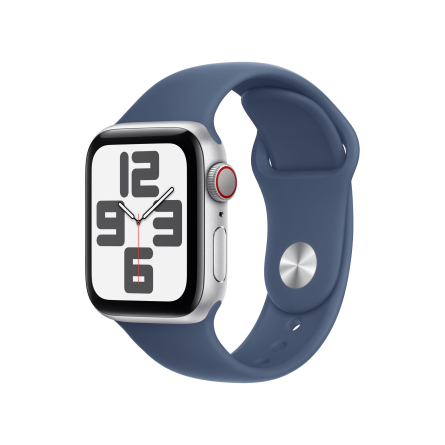 Apple Watch SE GPS + Cellular 40mm argento con cinturino Sport denim - M/L