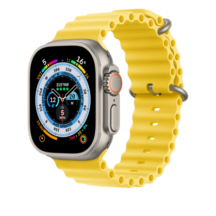 Apple Watch Ultra GPS + Cellular 49mm cassa in titanio con cinturino Ocean giallo - Usato - Grado A Plus