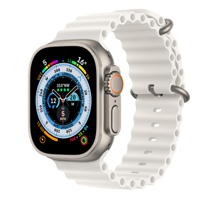 Apple Watch Ultra GPS + Cellular 49mm cassa in titanio con cinturino Ocean bianco - Usato - Grado A Plus
