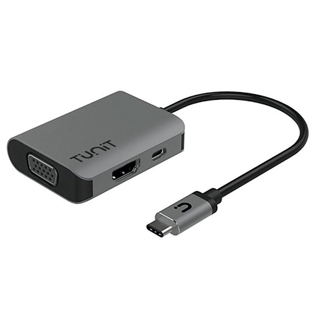 Adattatore multiporta Tunit da USB-C a HDMI/VGA/Power Delivery 60W