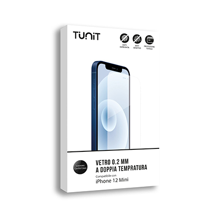 Pellicola protettiva in vetro a doppia tempratura per iPhone 12 mini